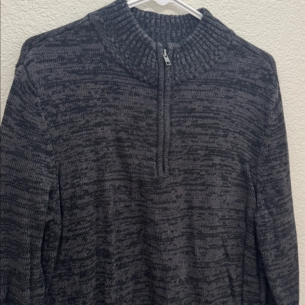 Urban Pipeline Men’s Quarter Zip Knit Sweater Dark Gray, Size L